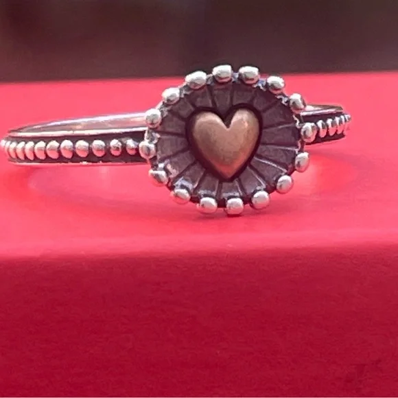James Avery retired Sterling and bronze radiant heart ring/Size-8.5